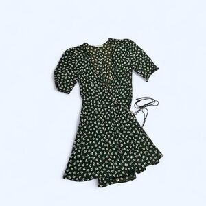 Reformation wrap mini dress